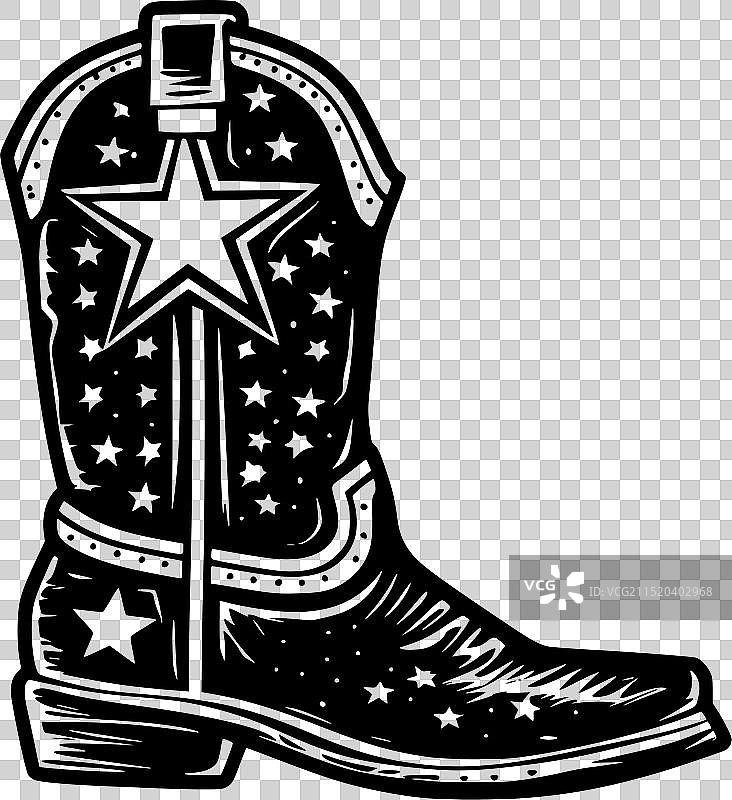 牛仔靴-极简扁平风logo图片素材