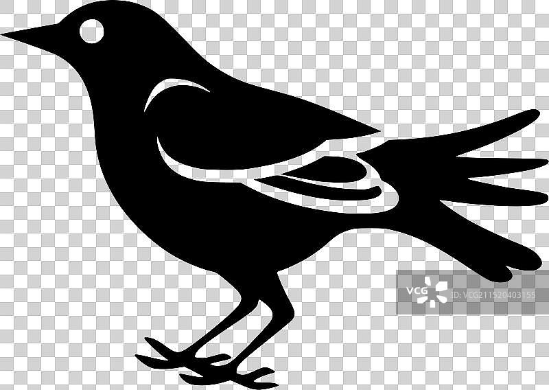 乌鸦极简扁平风格标志图片素材