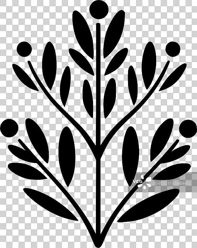 桉树极简扁平风格标志图片素材