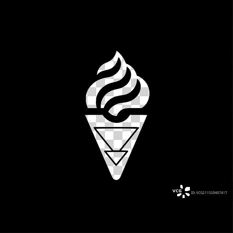 冰淇淋 - 黑白图片素材