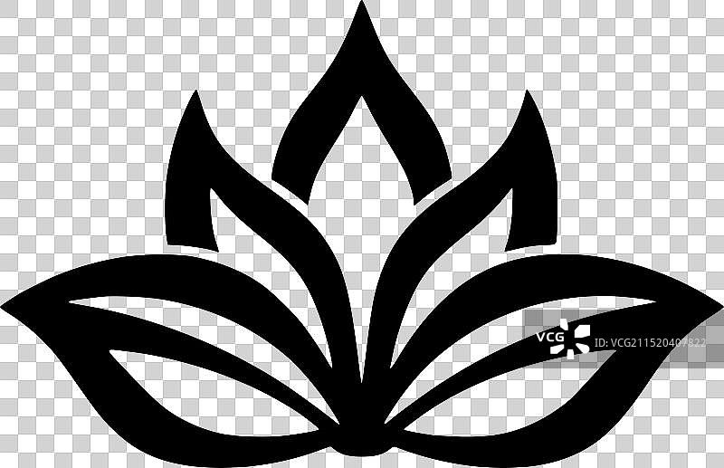 极简莲花剪影图片素材