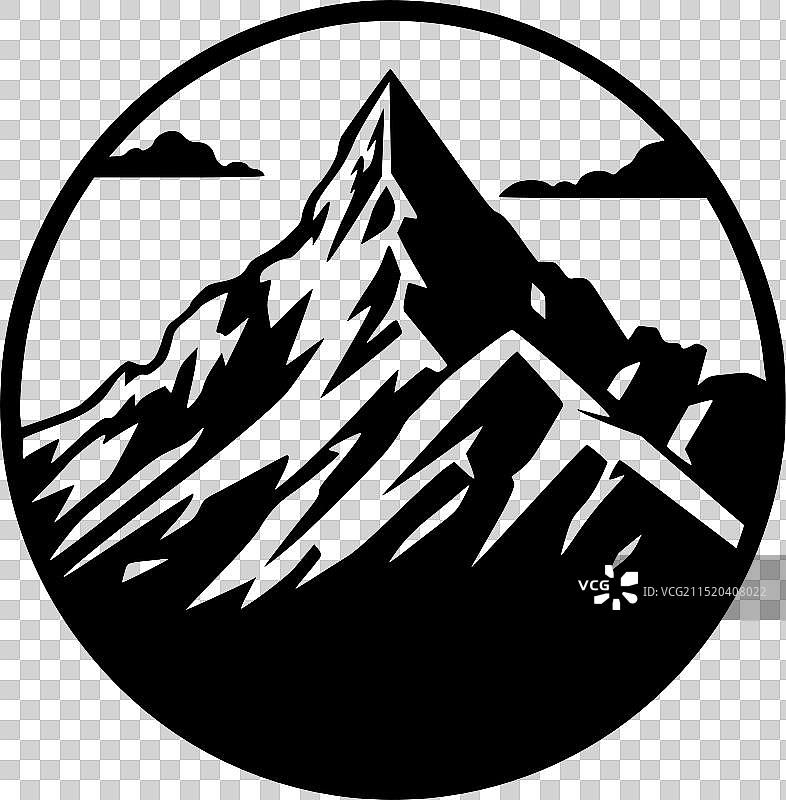 高品质山脉Logo设计，适用于T恤图片素材