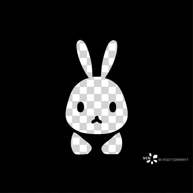 黑白兔子图片素材