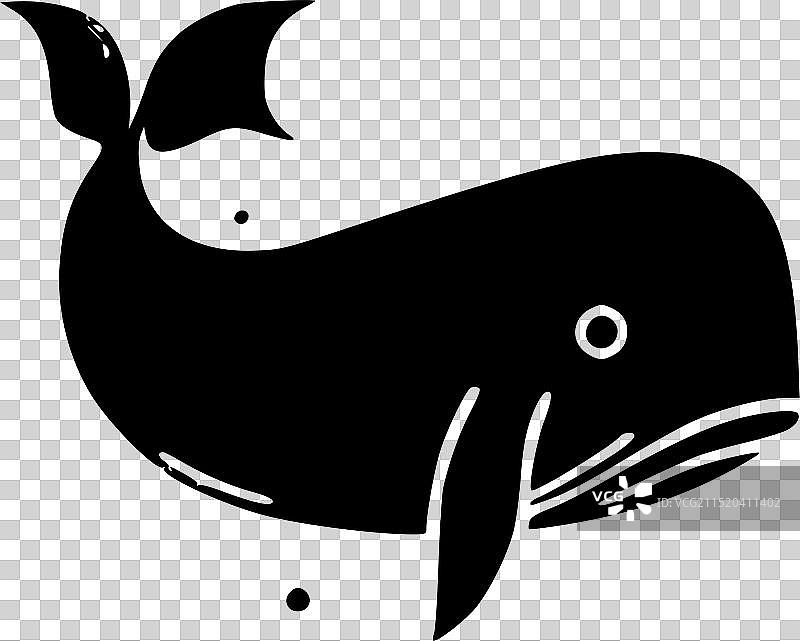 鲸鱼 - 简约剪影图片素材
