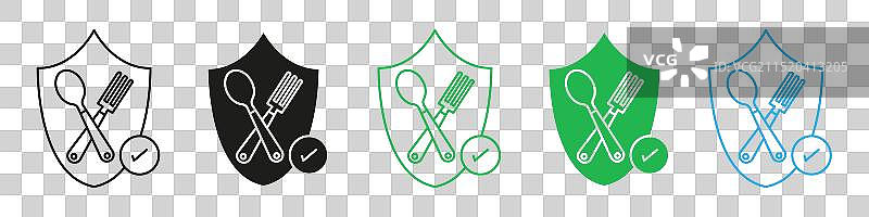 填充样式食品安全锁图标图片素材