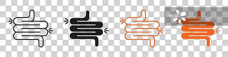 填充样式的肠道便秘图标标记图片素材