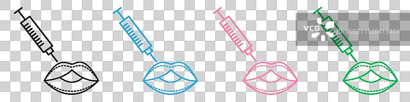 嘴唇注射透明质酸图标图片素材