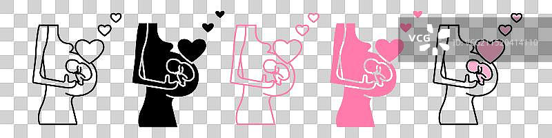 健康孕期和孕产妇保健图标图片素材