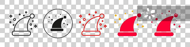 圣诞服装的节日圣诞老人帽子图标图片素材