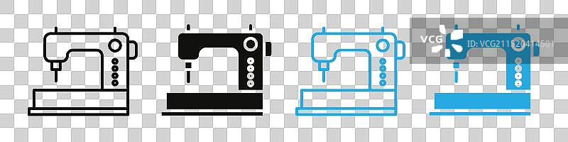 填充风格的缝纫机标志图标图片素材