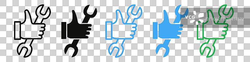 手持扳手机械维修图标图片素材