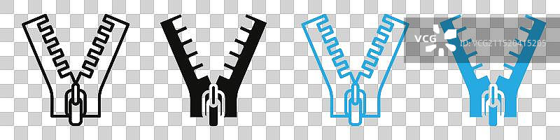 填充样式的拉链工具图标图片素材