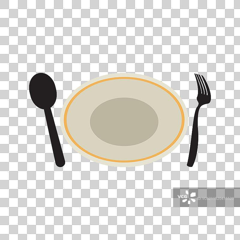 刀叉餐具图标Logo（白色背景）图片素材