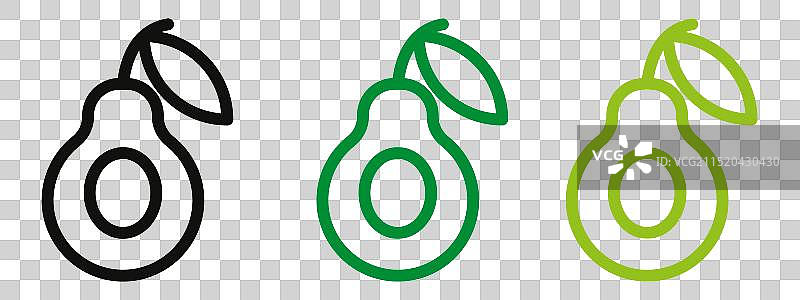 填充样式的牛油果图标标记图片素材