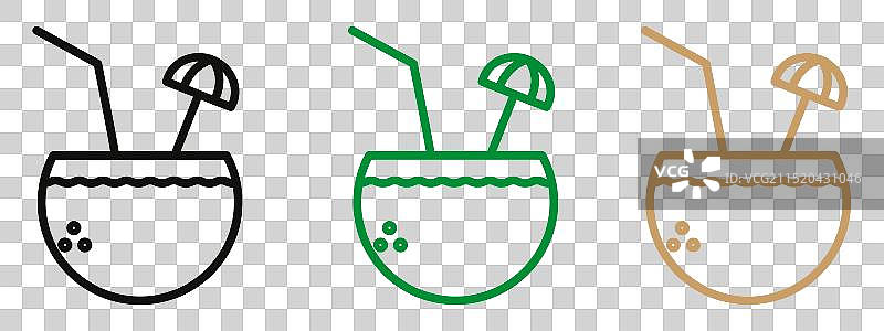 突出清爽感的椰子饮料标志图片素材