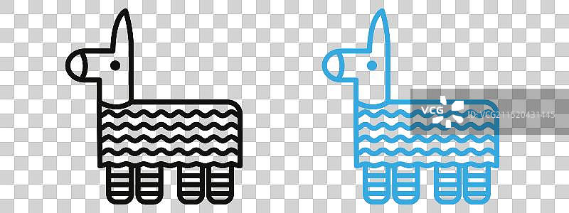 适合派对的节日毛驴皮纳塔图标图片素材