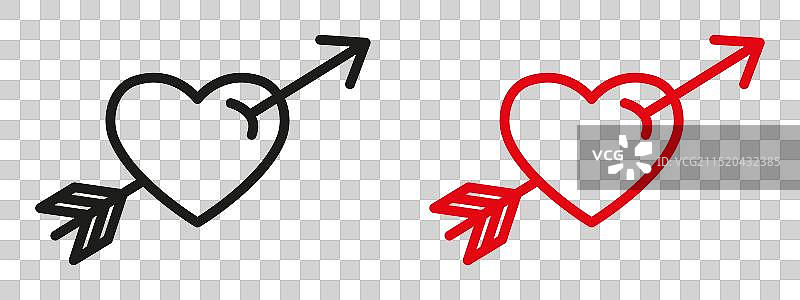 浪漫爱心箭头符号图标图片素材