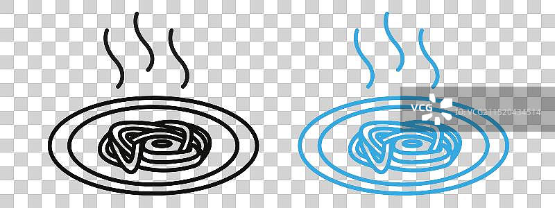 填充风格的意大利面图标图片素材