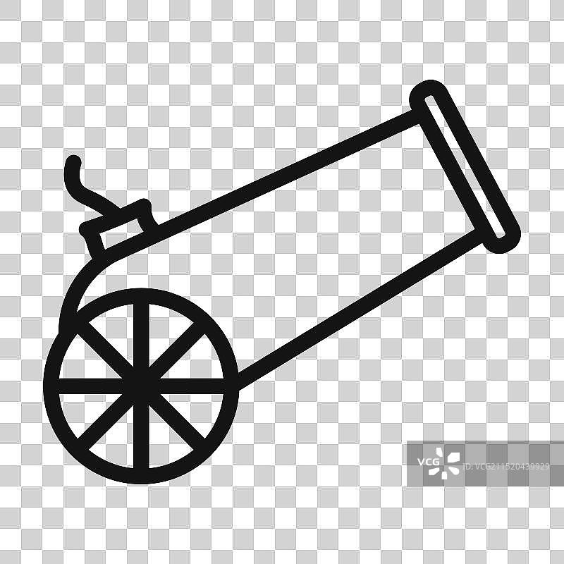 填充风格的大炮图标标记图片素材