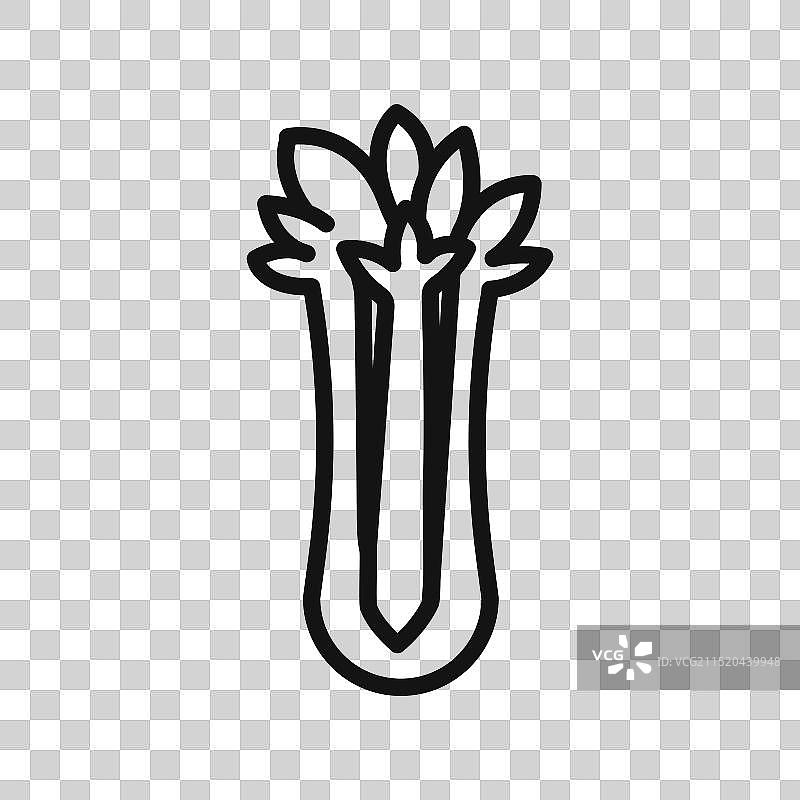 填充风格的芹菜图标标记图片素材