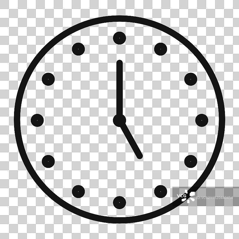 精准的五点时钟图标图片素材