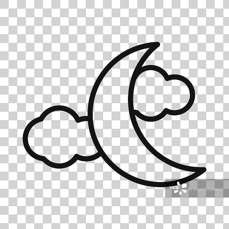 云月亮图标系列，天文夜空图片素材