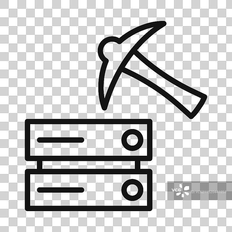 填充风格的数据挖掘图标标记图片素材