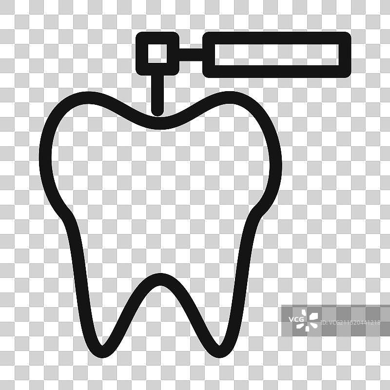 牙科治疗填充风格图标图片素材