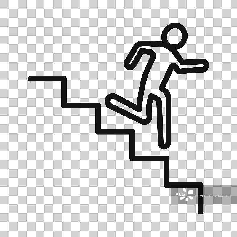 填充风格的下楼图标图片素材