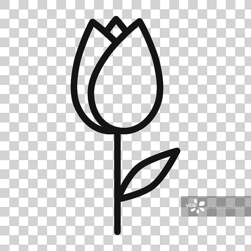 郁金香花朵图标，适用于自然和花卉主题图片素材