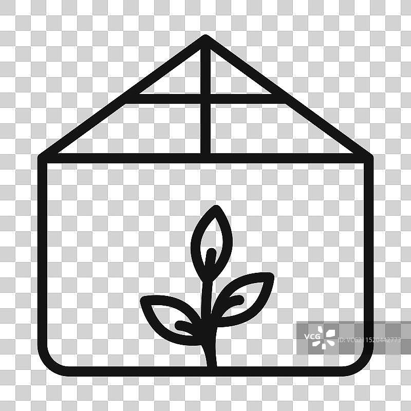 填充风格的温室图标标记图片素材