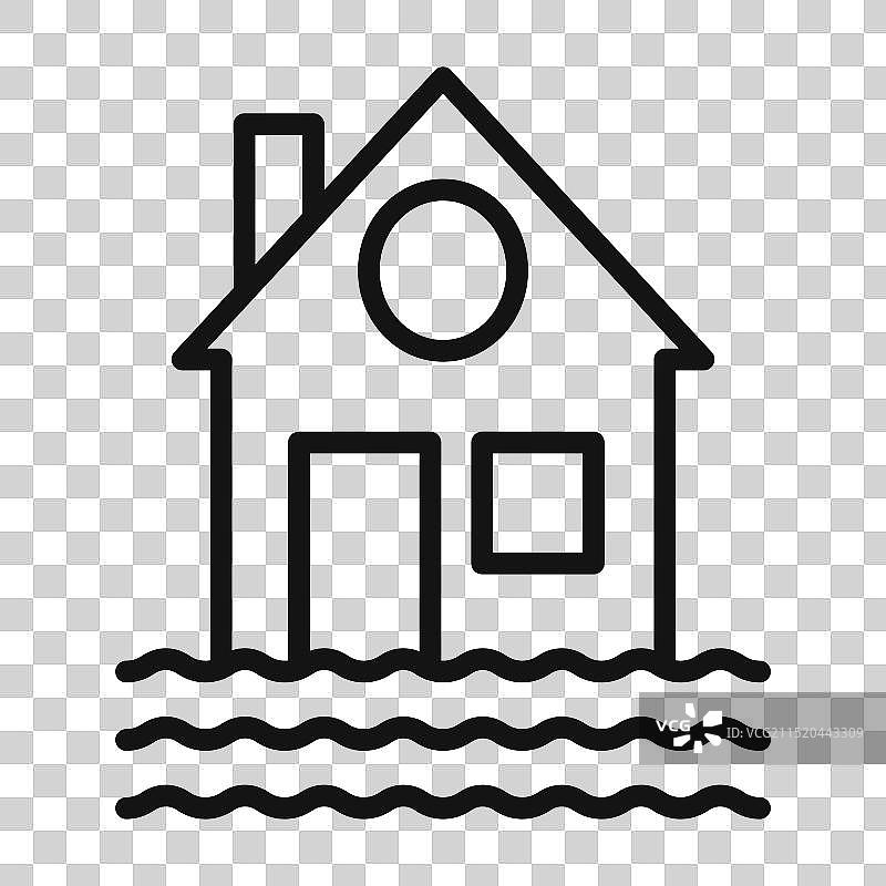 适用于紧急应用程序的洪水警报图标图片素材