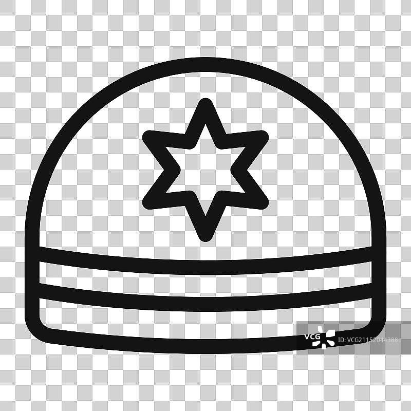 填充样式的犹太小圆帽图标图片素材