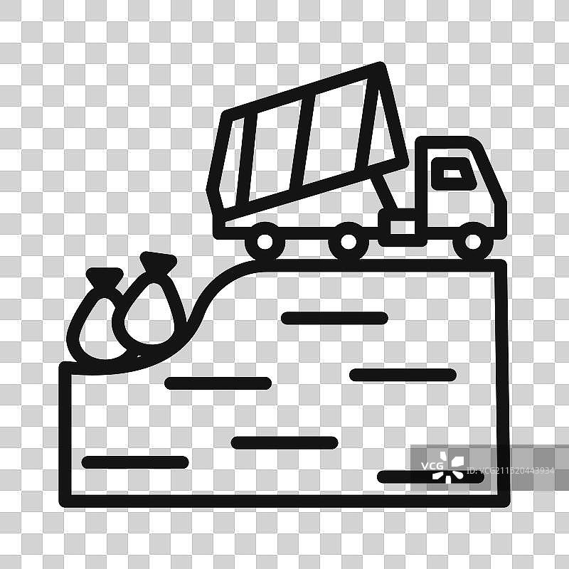 填充样式的垃圾填埋场图标图片素材