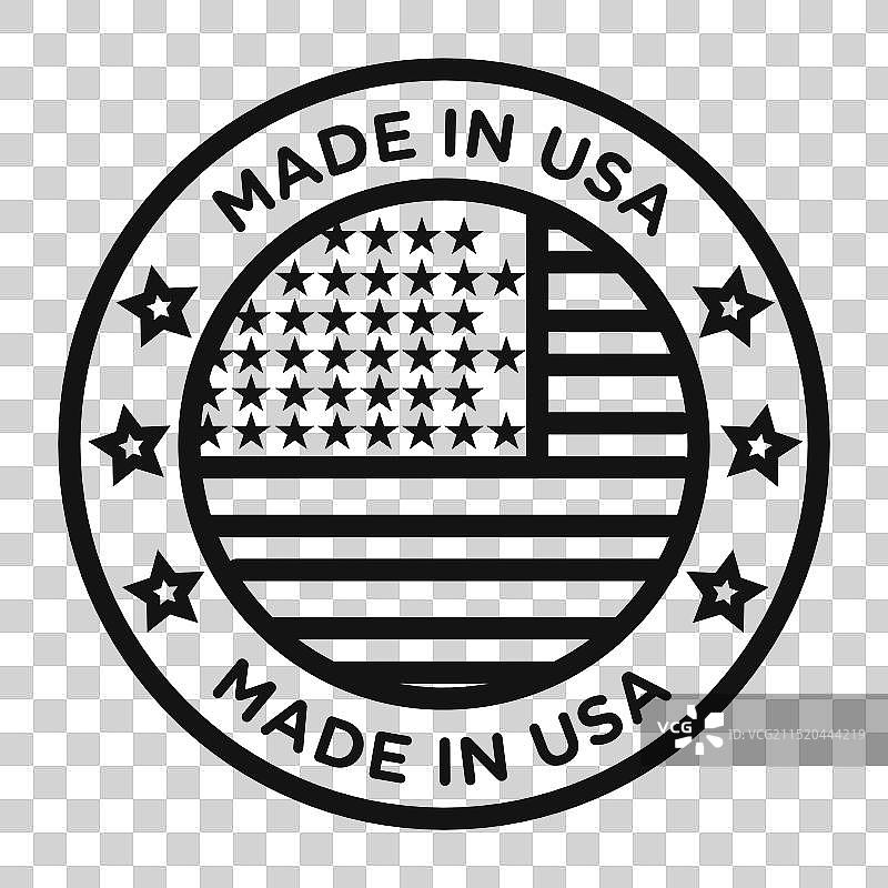 美国制造徽章图标填充样式图片素材
