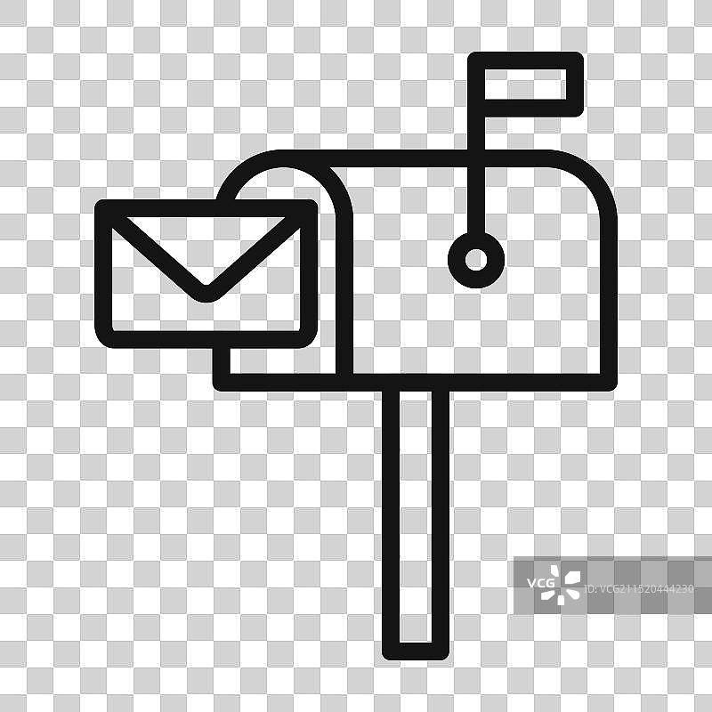 用于邮政服务和电子邮件的邮箱图标图片素材