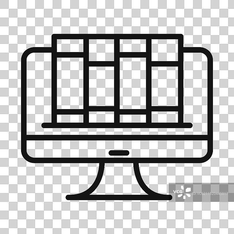 填充风格的在线图书馆图标标记图片素材