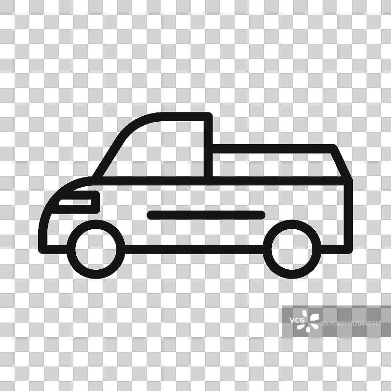 填充样式的皮卡车图标标记图片素材