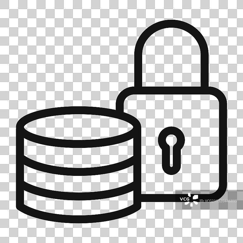 填充样式的安全数据库图标标记图片素材