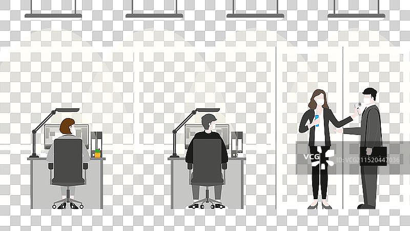 站在检查点前的商务人士图片素材