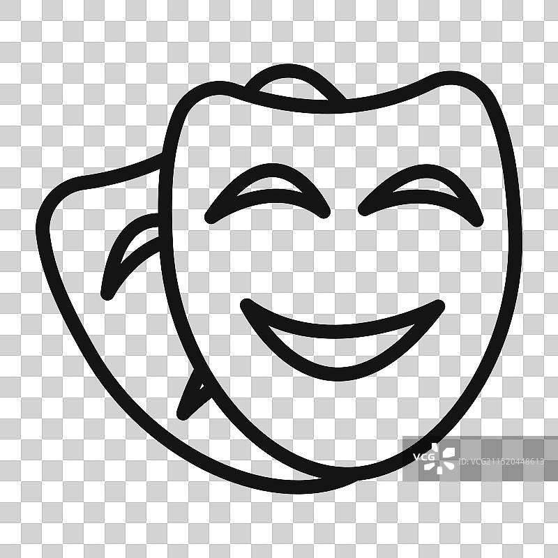 填充风格戏剧面具图标图片素材