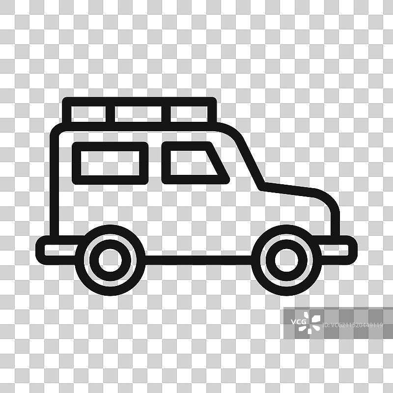 填充样式的旅行吉普车图标图片素材