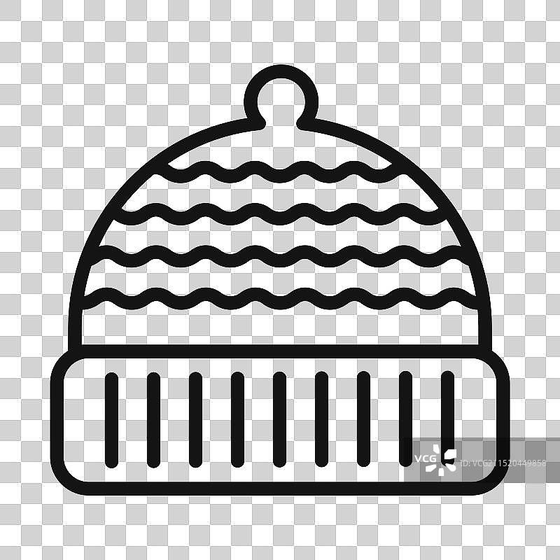 填充样式的冬季帽子图标图片素材