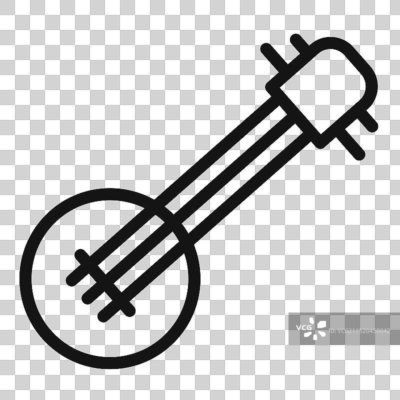 班卓琴图标填充样式图片素材