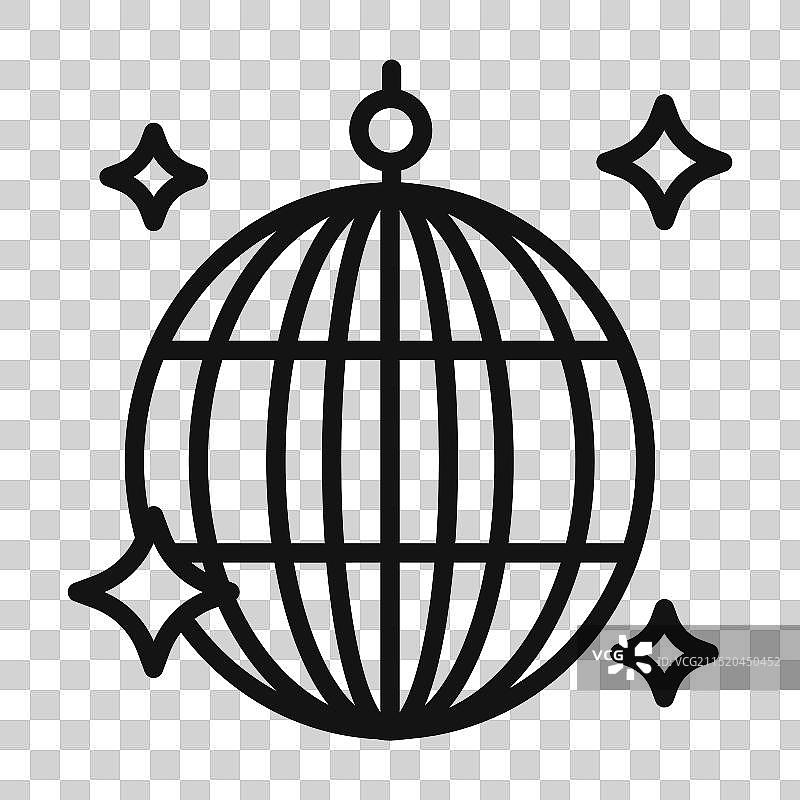 填充样式的迪斯科球图标标记图片素材