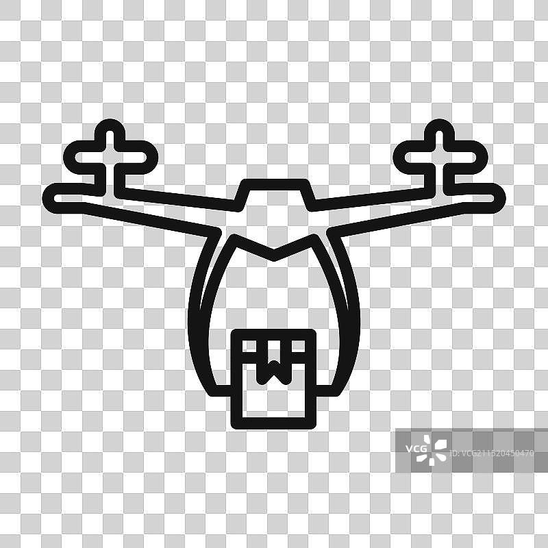 填充风格的无人机送货图标图片素材