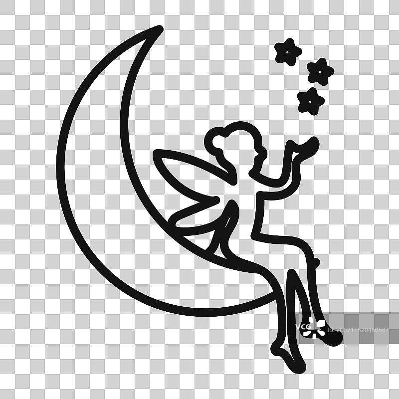 坐在月亮上的仙女图标图片素材