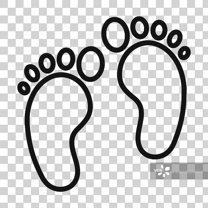 人类脚印填充风格图标图片素材