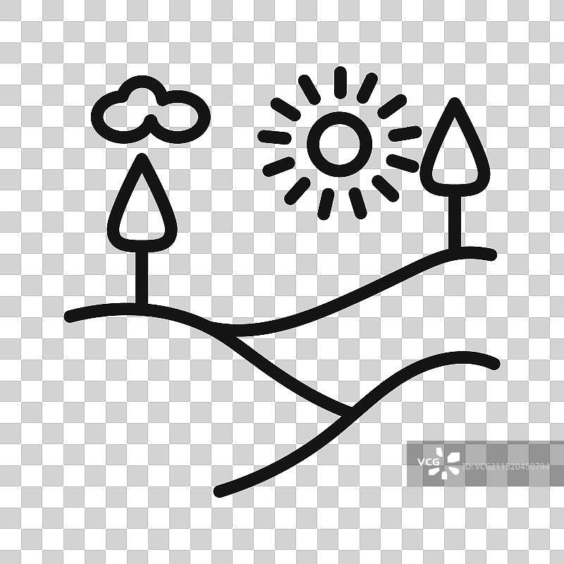 填充风格的山丘图标图片素材