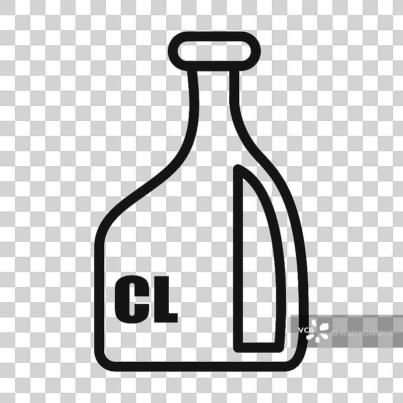 填充风格的液态氯化学图标图片素材